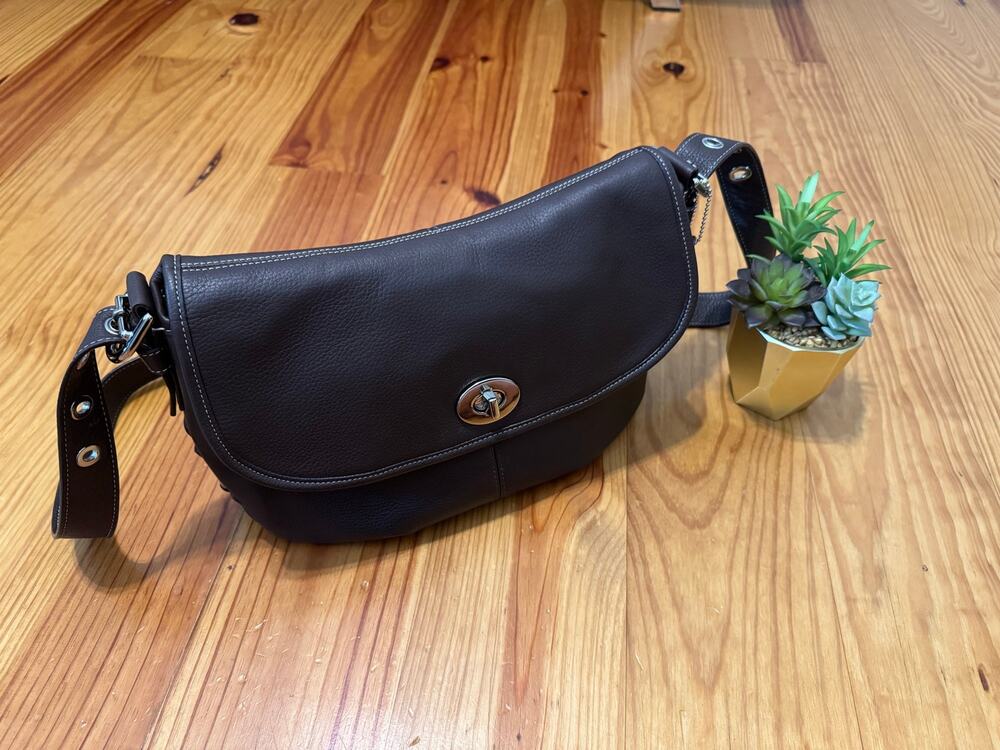 Vintage Y2K COACH Legacy Brown Leather Flap Duffle Shoulder Crossbody Bag F15170